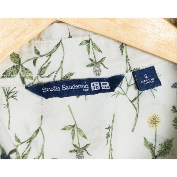 Uniqlo Studio Sanderson Womens S Floral Button Up Shirt White - Picture 3 of 4